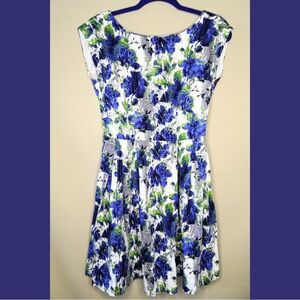 Louche Summer Dress in Blue and Green